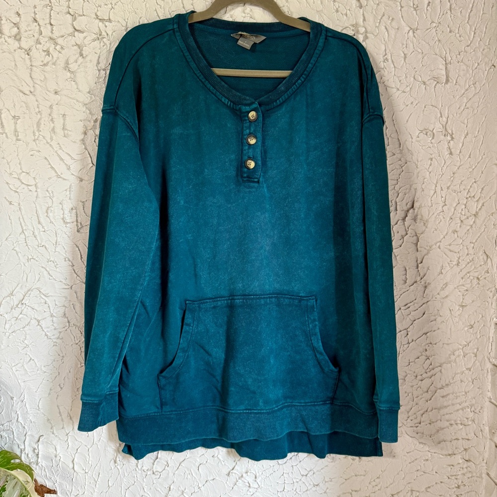 Natural Reflections Deep Teal V-Neck Sweater